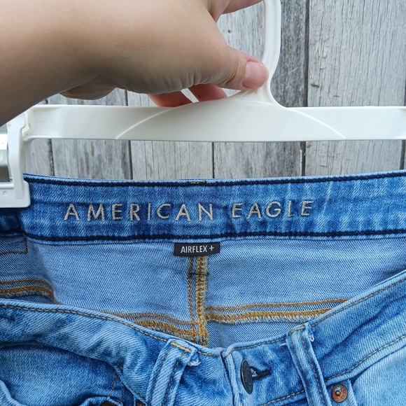 American Eagle Jeans Men 31X32 Airflex Blue Distressed Athletic Fit Straight I - Picture 6 of 6